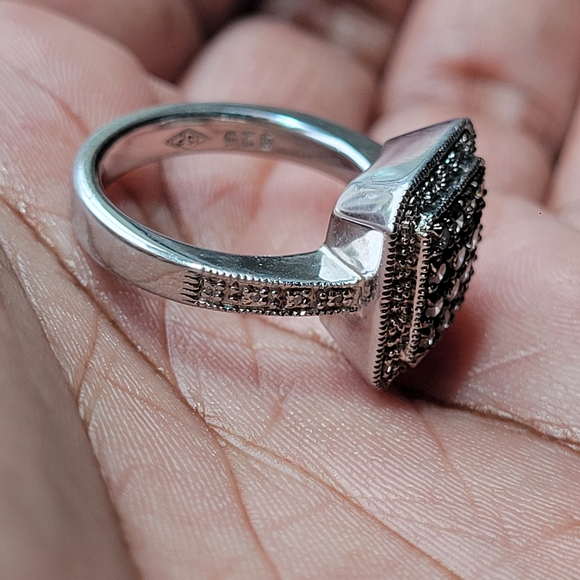 Real! Diamonds Chocolate Champagne Color Sterling Silver Ring - Picture 7 of 11